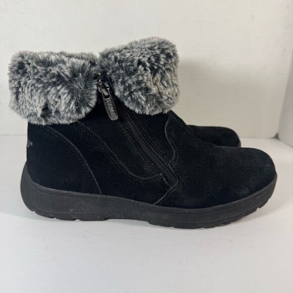 Khombu Women’s Jessica Black Boots with faux fur trim. Size 8 - Picture 2 of 9